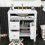 Meuble-lavabo avec lavabo en céramique, tablette réglable, 3 tiroirs et armoire de rangement-1151118355-1151118359