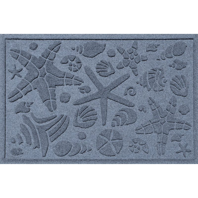 Tapis pour porte d'extérieur WaterHog Beachcomber 2 pi x 3 pi, Pierre bleue