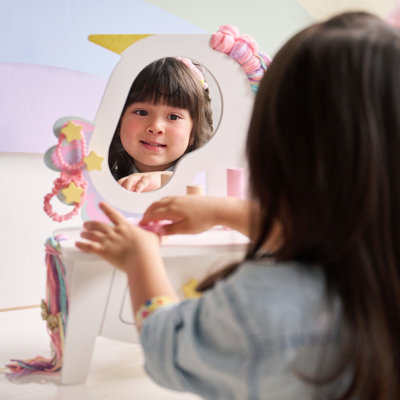 Teamson Kids Dreamy Unicorn Makeup Vanity Set Mirror & Drawer by Teamson Kids