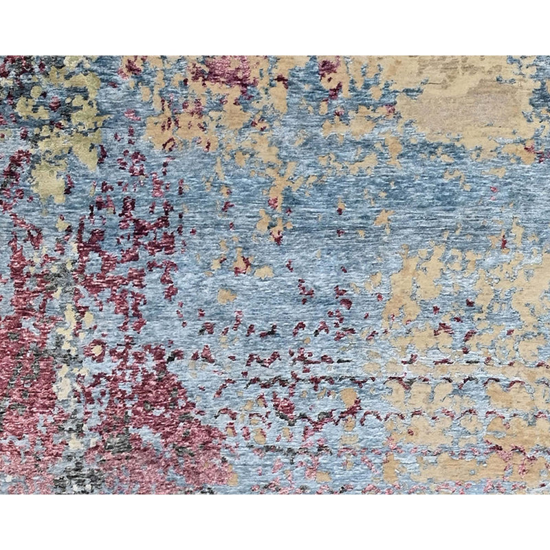 Hand Knotted Abstract Area Rug, Rectangle 10' x 14'