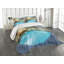 Addiley Blue/Beige Microfibre Bedspread Set-956281567