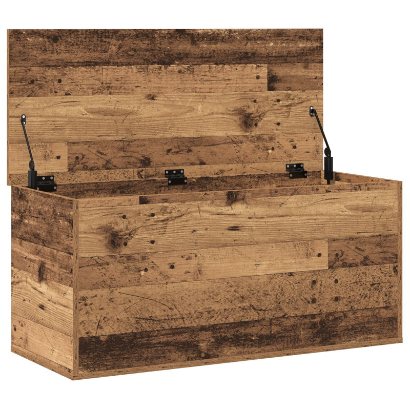 Boîte de rangement vidaXL en vieux bois 23,62 x 16,54 x 18,11 po, H 18,1 po x l 16,5 po x P 18,9 po, Brun