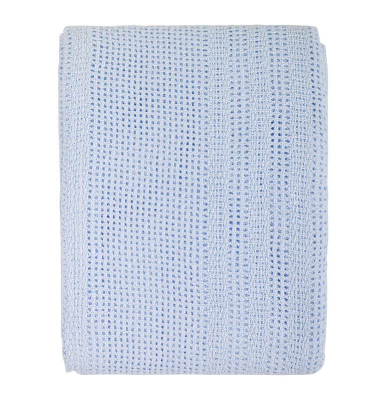 Bryan Cotton Baby Blanket, 100cm W  x 150cm L, Blue