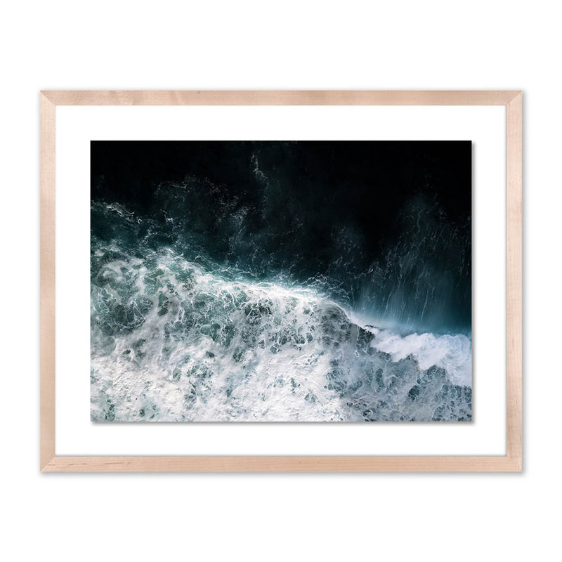 Wave Break 3 Print by Michael Schauer, Natural, 19" H x 24" W x 1.5" D