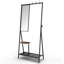 Portemanteau avec miroir, portemanteau multifonctionnel avec rangement pour chaussures, structure en métal, pour salon chambre à coucher 73 x 32 x 15 pouces, style industriel, brun rustique et noir