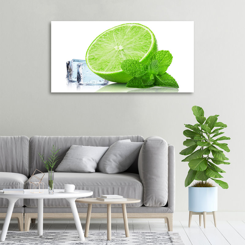 Lime With Ice - No Frame Print on Canvas