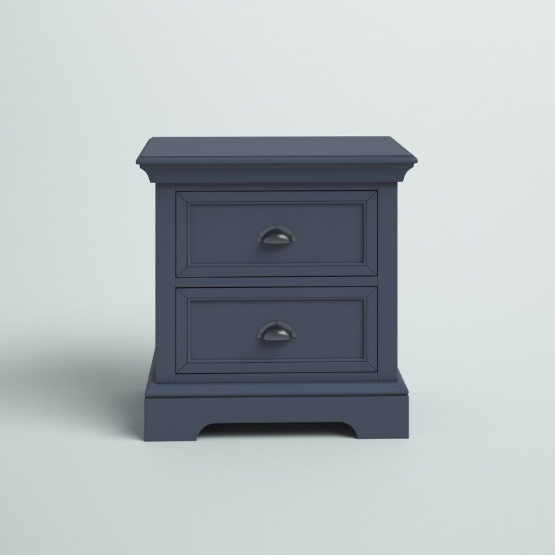 Table de chevet 2 tiroirs Huey, Bleu