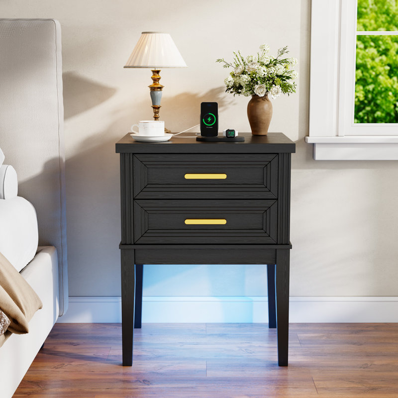 Table de chevet 25,6 po H, Noir