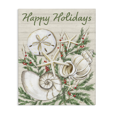  «Holiday Seashells & Holly», art mural sur toile par Paul Brent