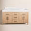 Meuble-lavabo double 60 po avec plateau en pierre reconstituée Bories-346458622
