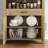 65" Tall Arched Storage Bookcase with Adjustable Shelves,Arched Cabinet with Drawer-1421478659