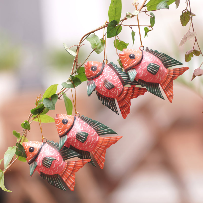 4.7'' Handmade Wood Animals Holiday Shaped Ornament
