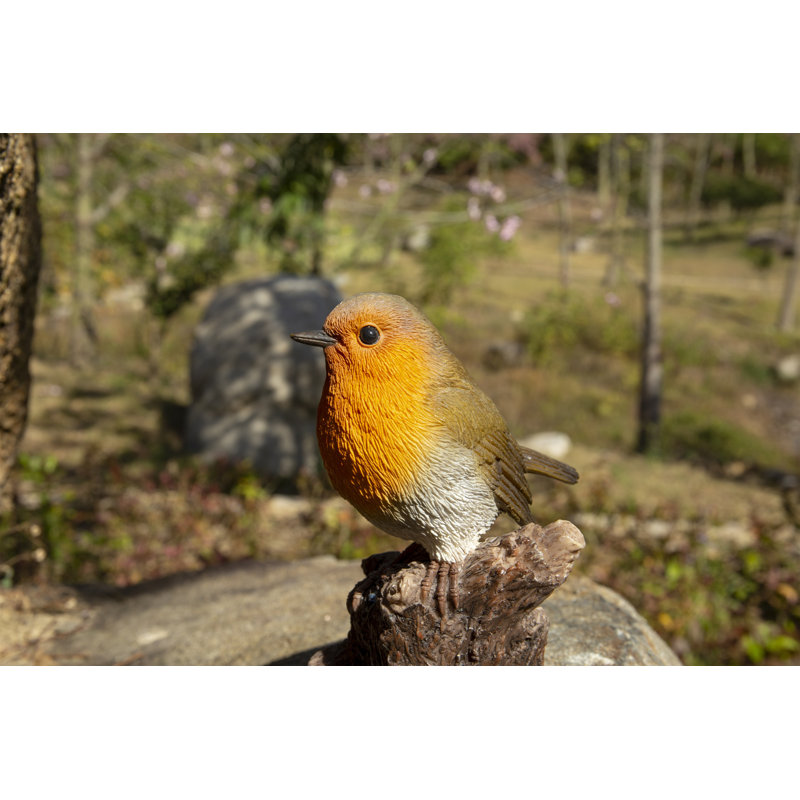 Motion Activated Singing Robin on Stump