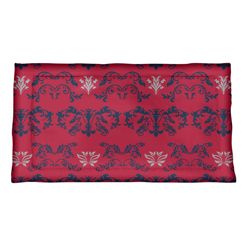 Taie décorative de style baroque New England Football, Standard, Rouge/bleu/argent, polyester
