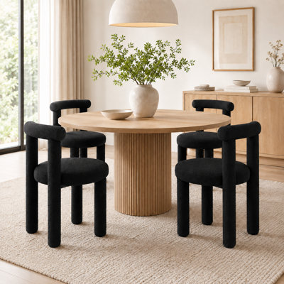 Set of 6 Modern 18.5'' H Upholstered Dining Chair With Solid Wood Legs
