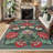 Floral Machine Washable Area Rugs for Living Room Bedroom Soft Non-Slip Vintage Dining Room Rug Low Pile Botanical Floor Carpet for Kids Room Classroom-1765365920