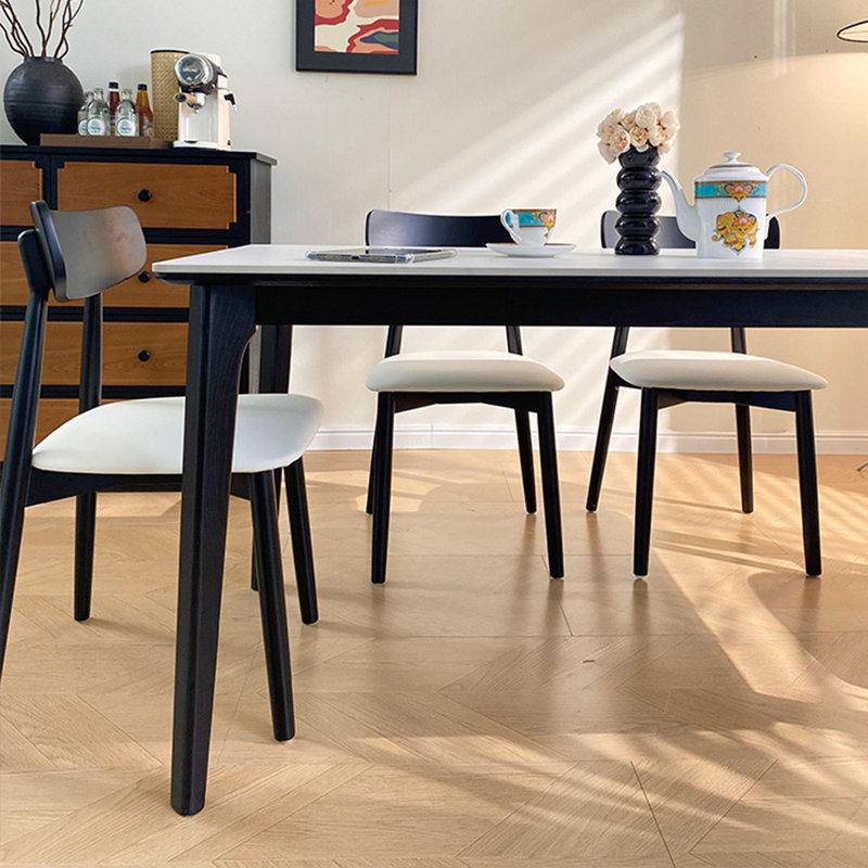 Table de salle à manger et chaises Minimalist, 9 pièces : table, 8 chaises, H 29,52 po x L 70,86 po x l 31,49 po