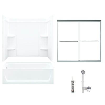 60"" W x 77"" H Frameless Rectangle Sliding Tub & Shower Kit with Towel Bar and Base Included -  Sterling by Kohler, 7132L-5405SC-D-0