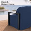 Ensemble de patio moderne 4 pièces en aluminium à structure ouverte, comprenant des chaises et un canapé deux places rembourrés avec coussins Sunbrella-334225427-334225429