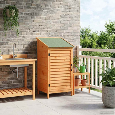 Vidaxl Garden Shed Solid Fir Wood Storage Cabinet Outdoor Modern Design Ample