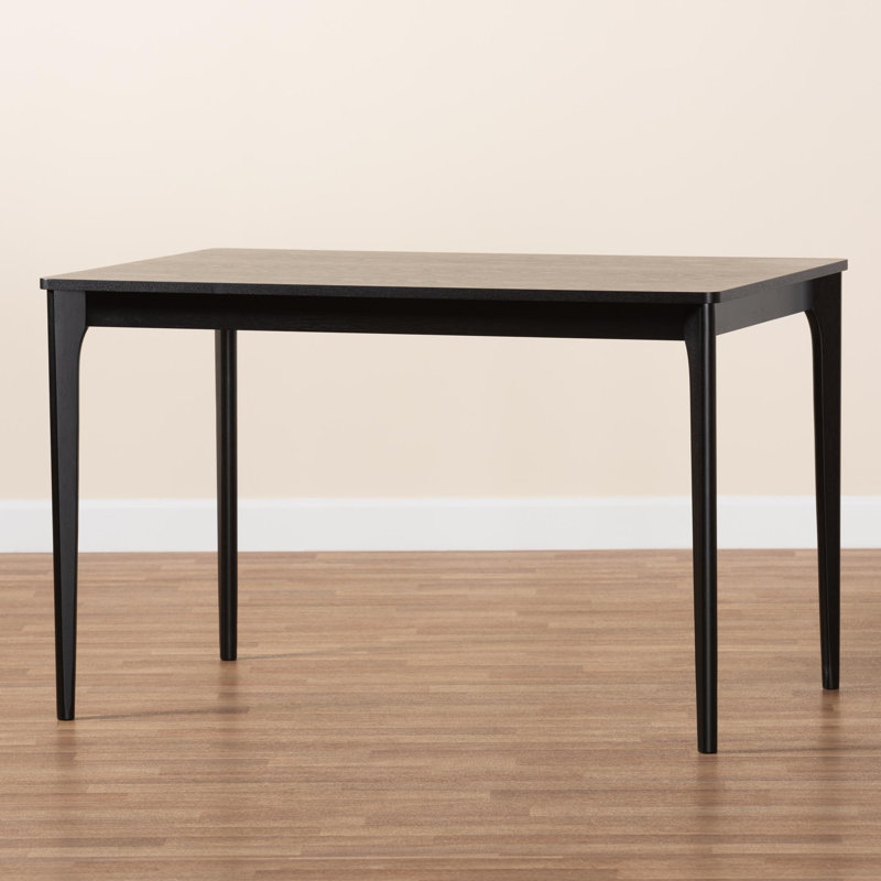 Azueta Rectangular with Solid Wood Base Dining Table, Black