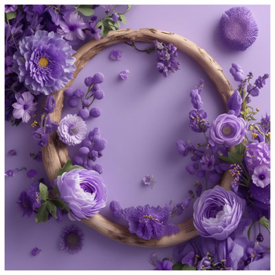 Toile de galerie mauve à motif floral mauve en plusieurs tailles