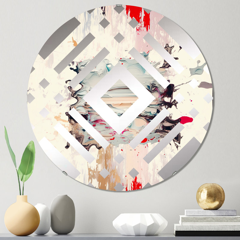 Gattlin - Miroir décoratif à losanges, 23,6 po x 23,6 po