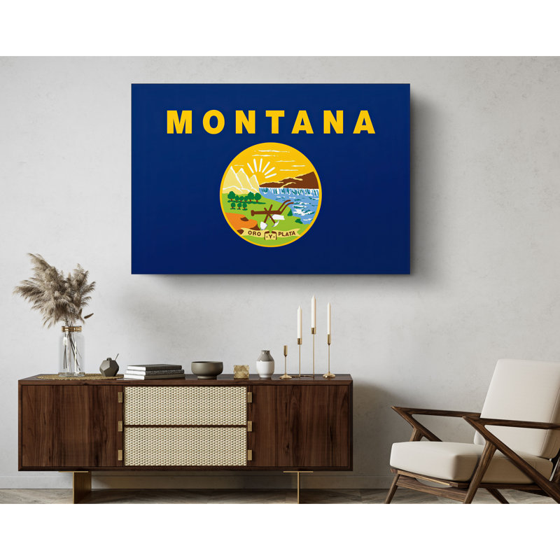 «Montana State Flag», impression sur toile tendue, L 24 po x H 16 po