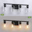 Luminaire de salle de bain à 4 lumières à intensité variable noir mat avec abat-jour en verre transparent 27,09 po-696246155-696246164