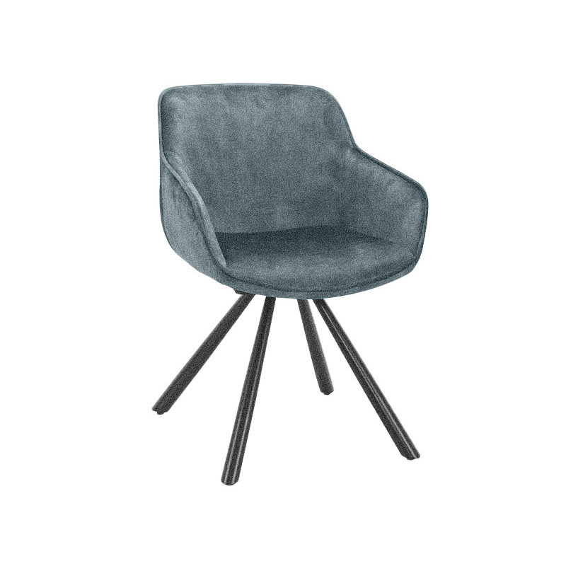 Algol 45cm H Velvet Upholstered Armchair in Grey