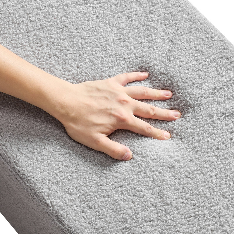 Banc ovale rembourré avec espace de rangement