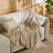 Cozy Winter Collection Bedsure 5 Pieces Cotton Comforter Set with Cotton Waffle Throw Blanket-110189440-110189439
