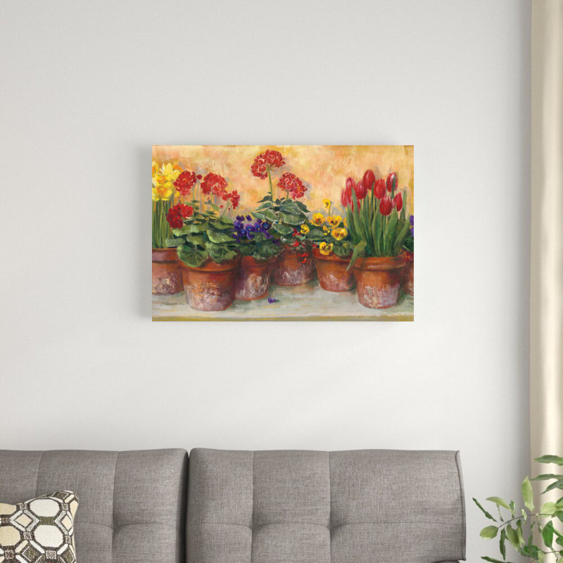 «Spring in the Greenhouse» par Carol Rowan, reproduction d'art sur toile tendue, H 20 po x l 30 po