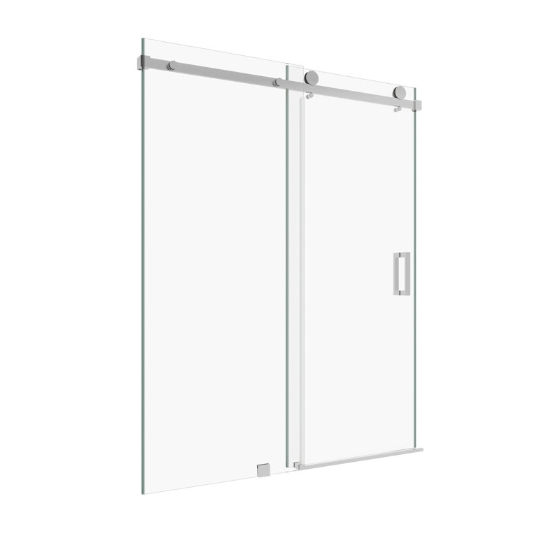60-Inch Chrome Frameless Double Sliding Shower Door with Clear Glass