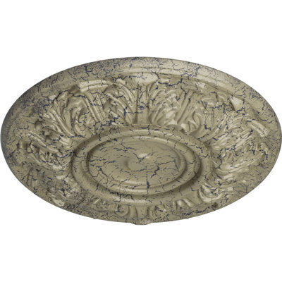 Endurathane Whitman Ceiling Medallion, 13"OD x 1 3/8"P (For Canopies up to 3 3/4"), Hand-Painted Castle Stone Crackle Finish