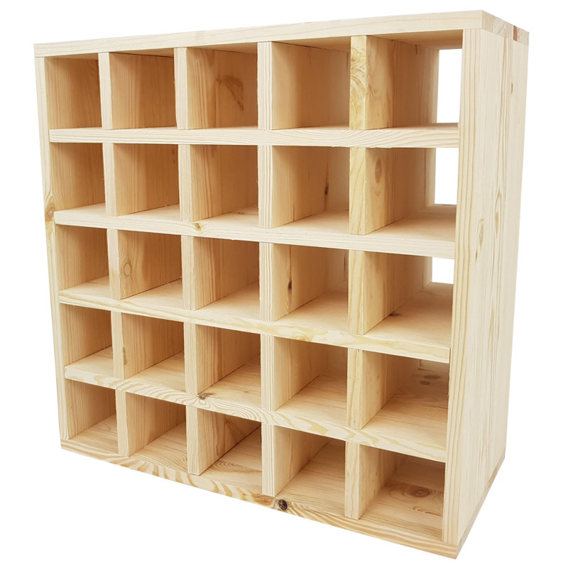 Janice Floor Wine Bottle Rack, Natural Brown