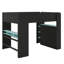 Lit superposé double avec bureau réglable en hauteur, avec garde-robe et choix d'éclairage RVB-96705723