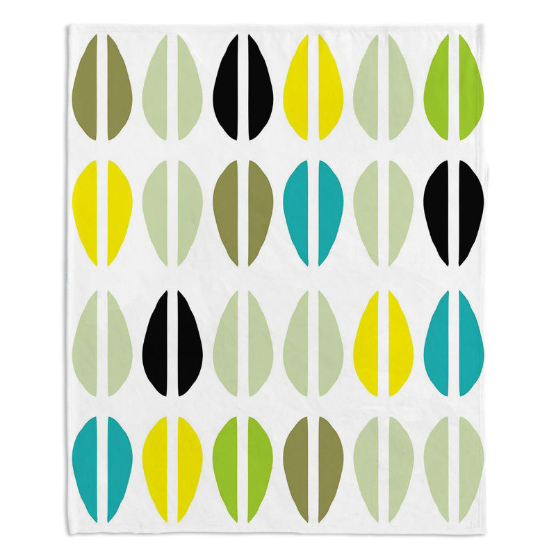 Jeté Cowrie, l 51 po x L 60 po, Bleu / Jaune / Vert