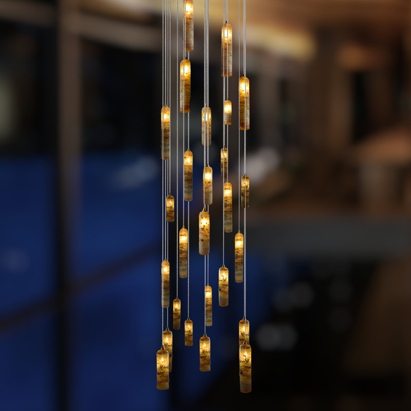 Romantic Candles 25 - Light Pendant, Silver, 144" H x 26" W x 26" D