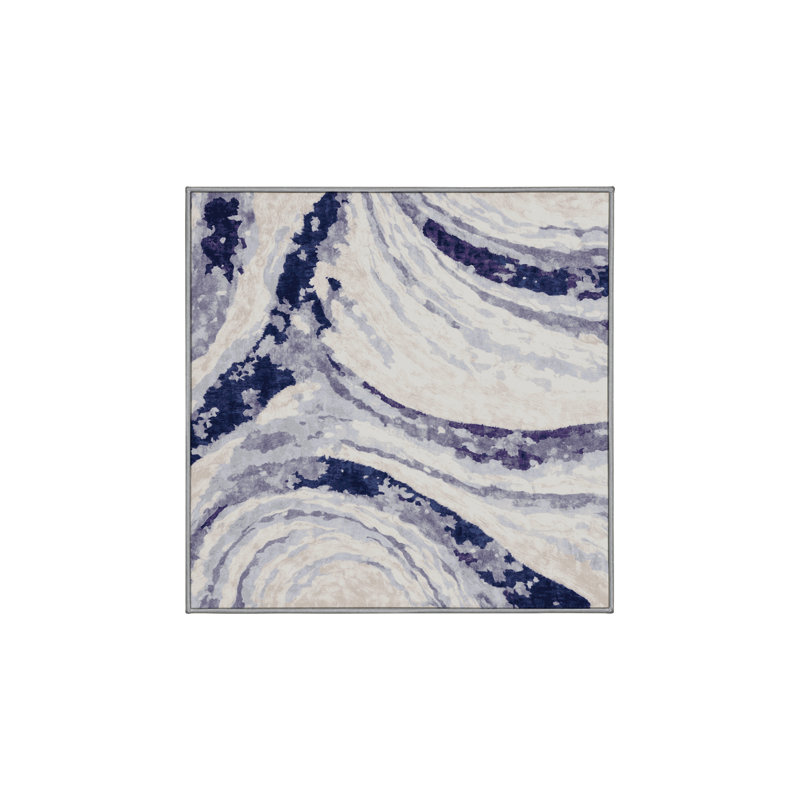 Tapis gris soyeux et moelleux, Carré 7 pi