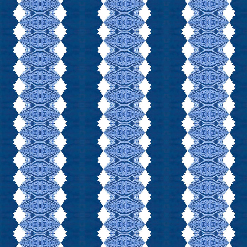 Lou | Surreal Stripe Wallpaper Double Roll, Navy/Blue/White