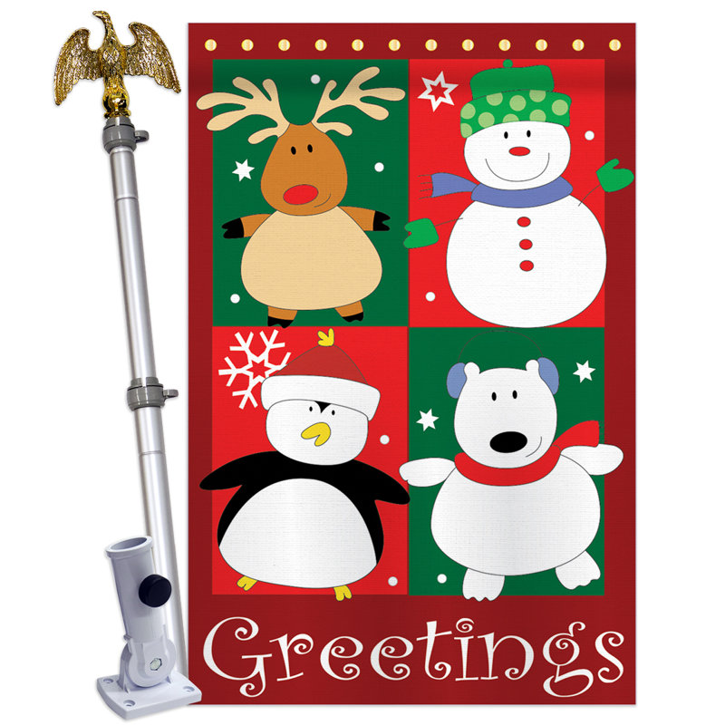 Double Sided 40'' H x 28'' W Polyester Christmas Flag Set