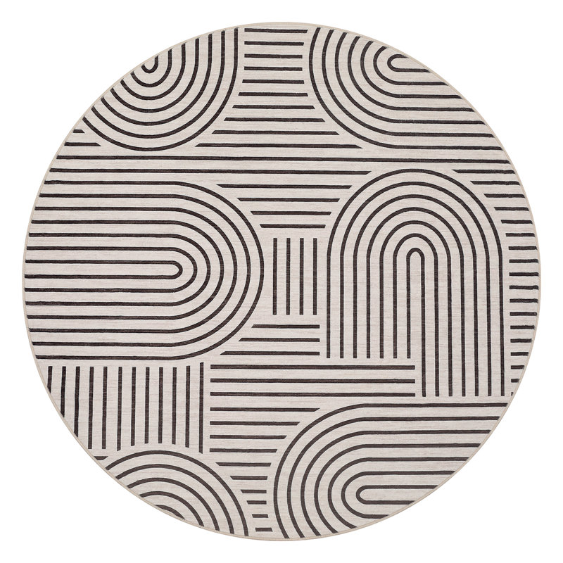 Area Rug Fashionable Arched Geometric Carpet Machine Washable Area Carpet Stain Resistant Non-Shedding Rugs for Bedroom Dining Room Home Office Family Room Playroom