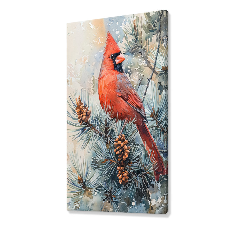 Ferrel - grand oiseau, art mural, H 60 po x l 28 po, Toile tendue, Ne s’applique pas