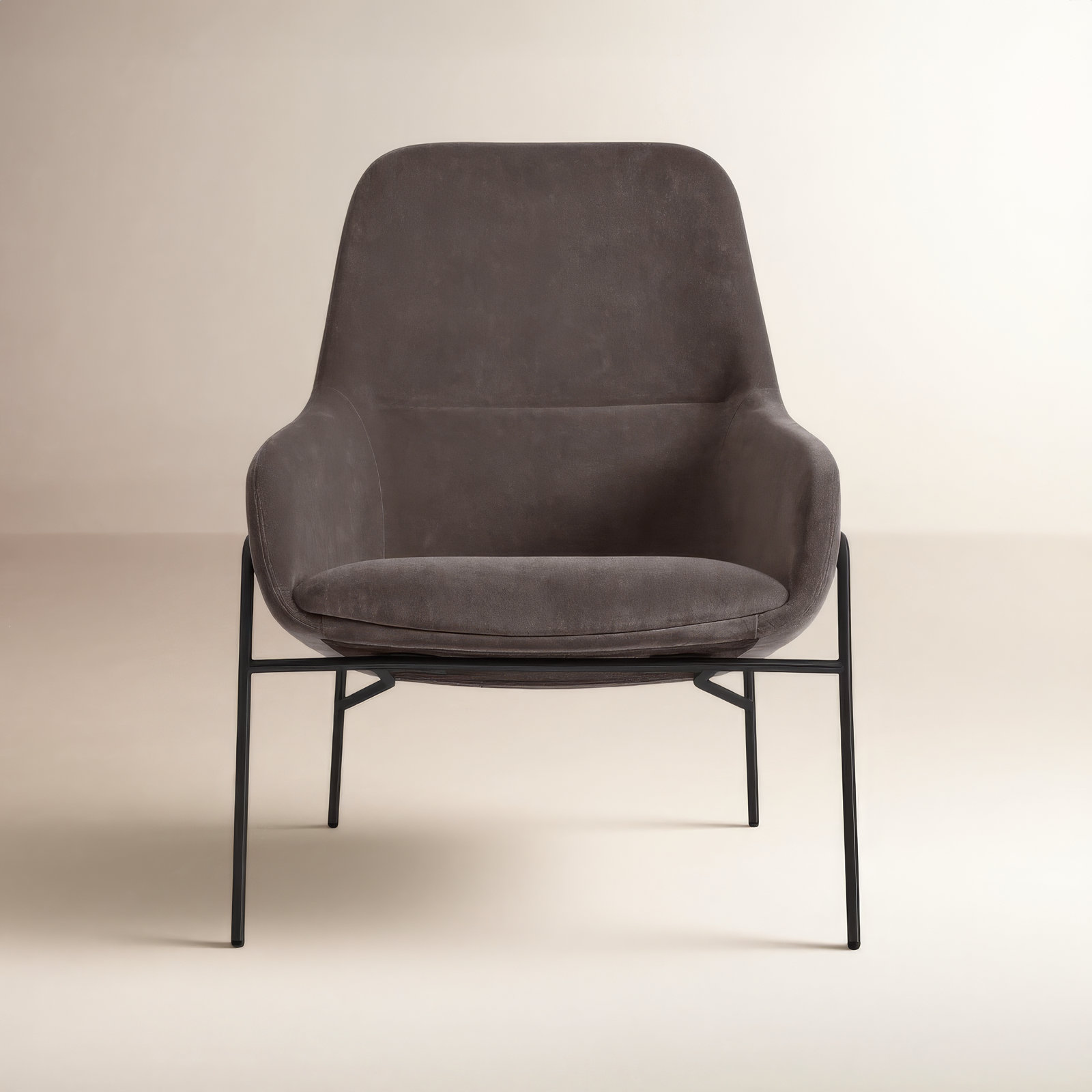 Acre Upholstered Armchair, Storm Velvet, Black