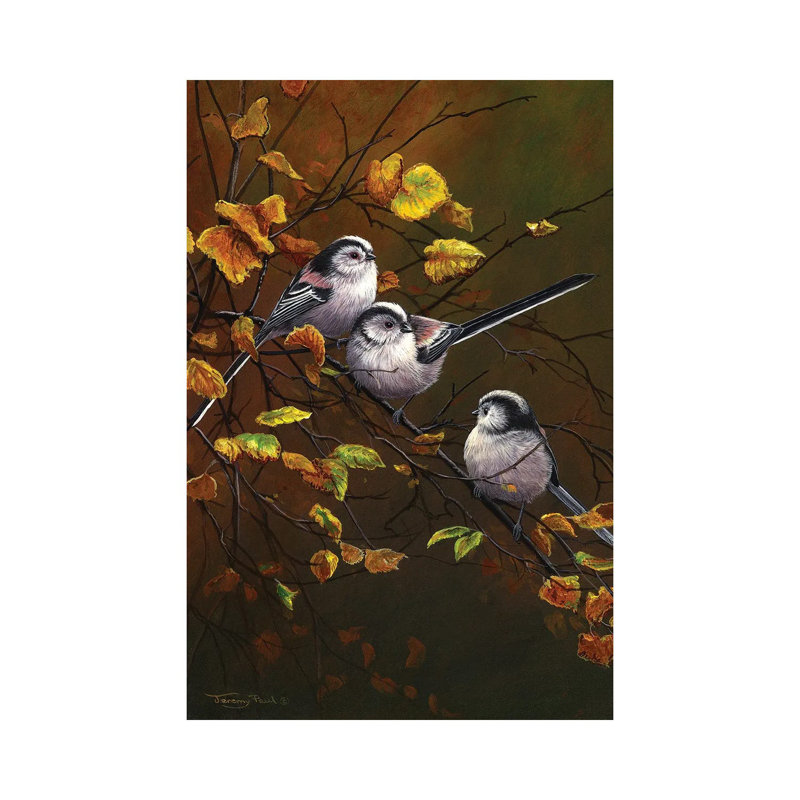 Long Tailed Tits - Autumn by Jeremy Paul - Painting on Canvas, Wrapped Canvas, 101.6 cm H x 66.04 cm W x 3.175 cm D