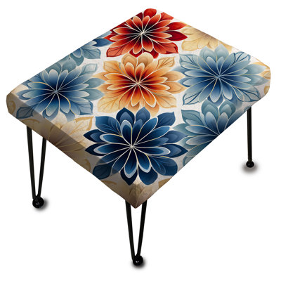Motif floral marocain marocain - Repose-pieds rectangulaire botanique
