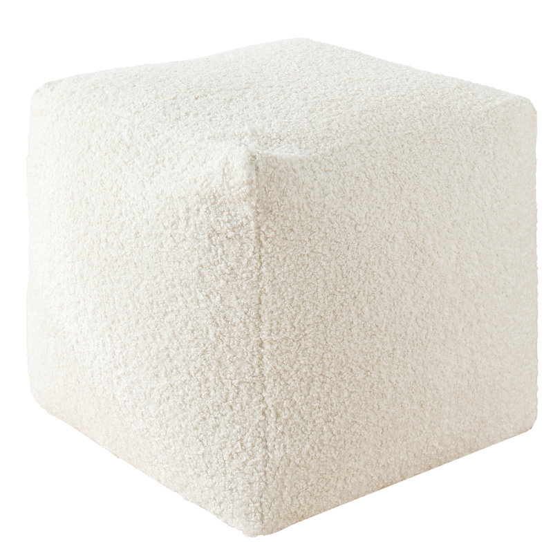 Itamar Upholstered Pouf, Zazzle Quartz 100% Polyester