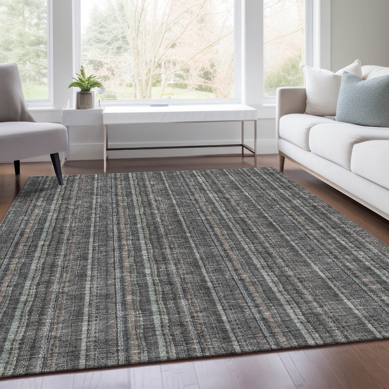 Premium Machine Washable Prisco Gray Rug, Rectangle 3' x 5'