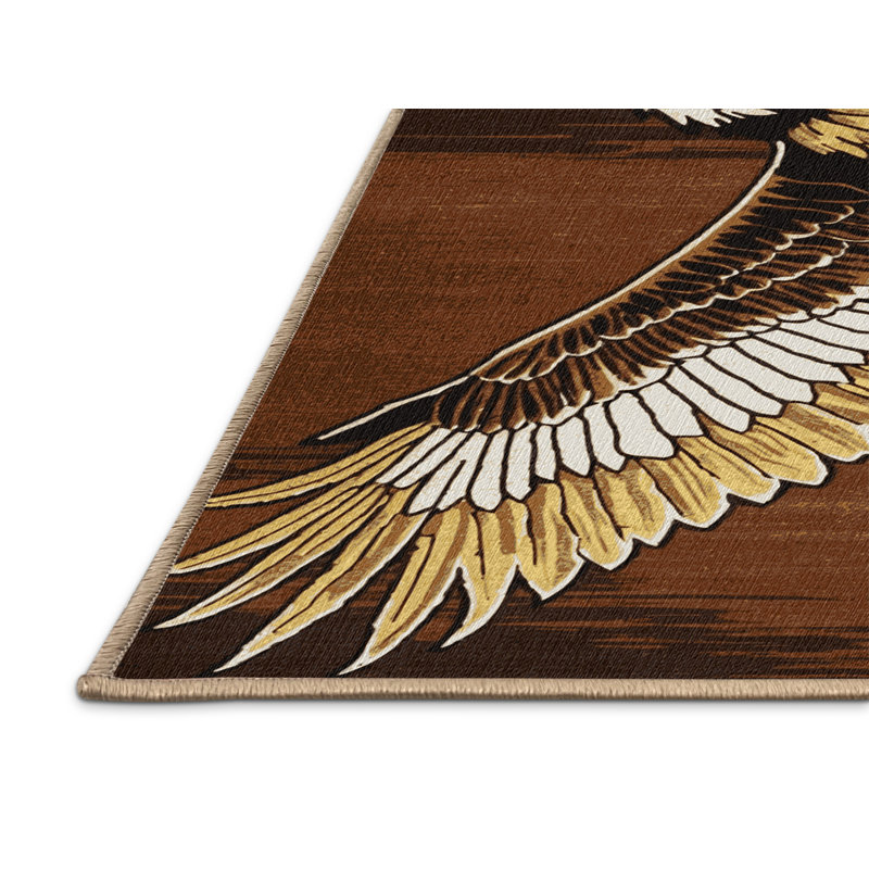  Tapis jaune lavable à bec cerf-volant, Rectangle 5 pi x 7 pi